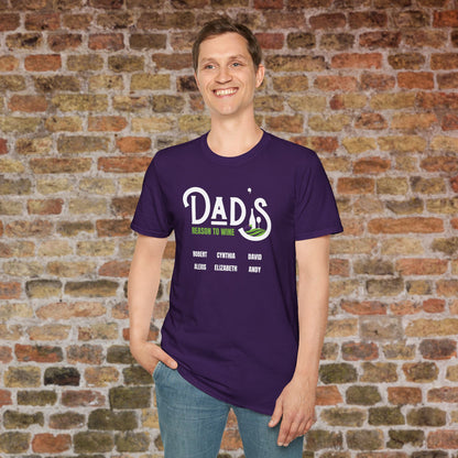 Dad's Reason To Wine Personalized Crew Neck T-Shirt
