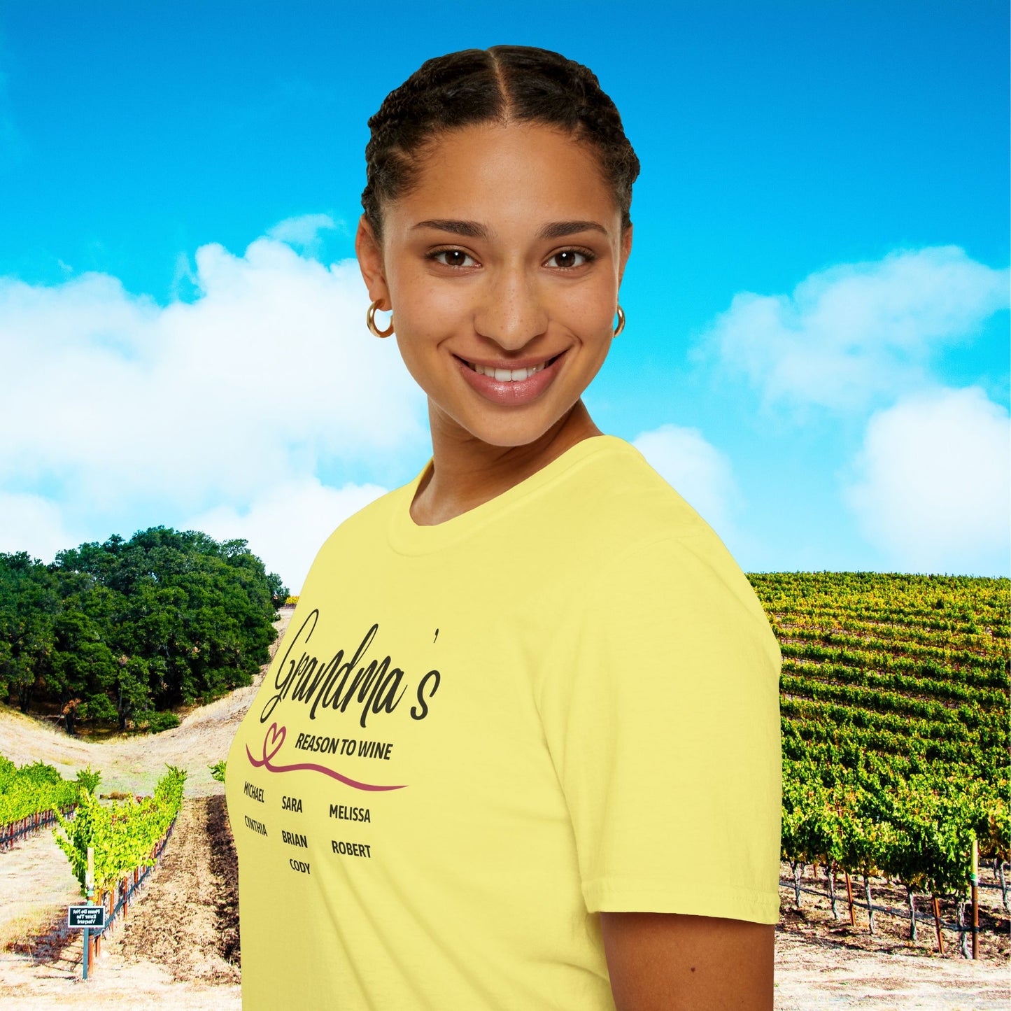 Grandma's Reason To Wine Personalized T-Shirt