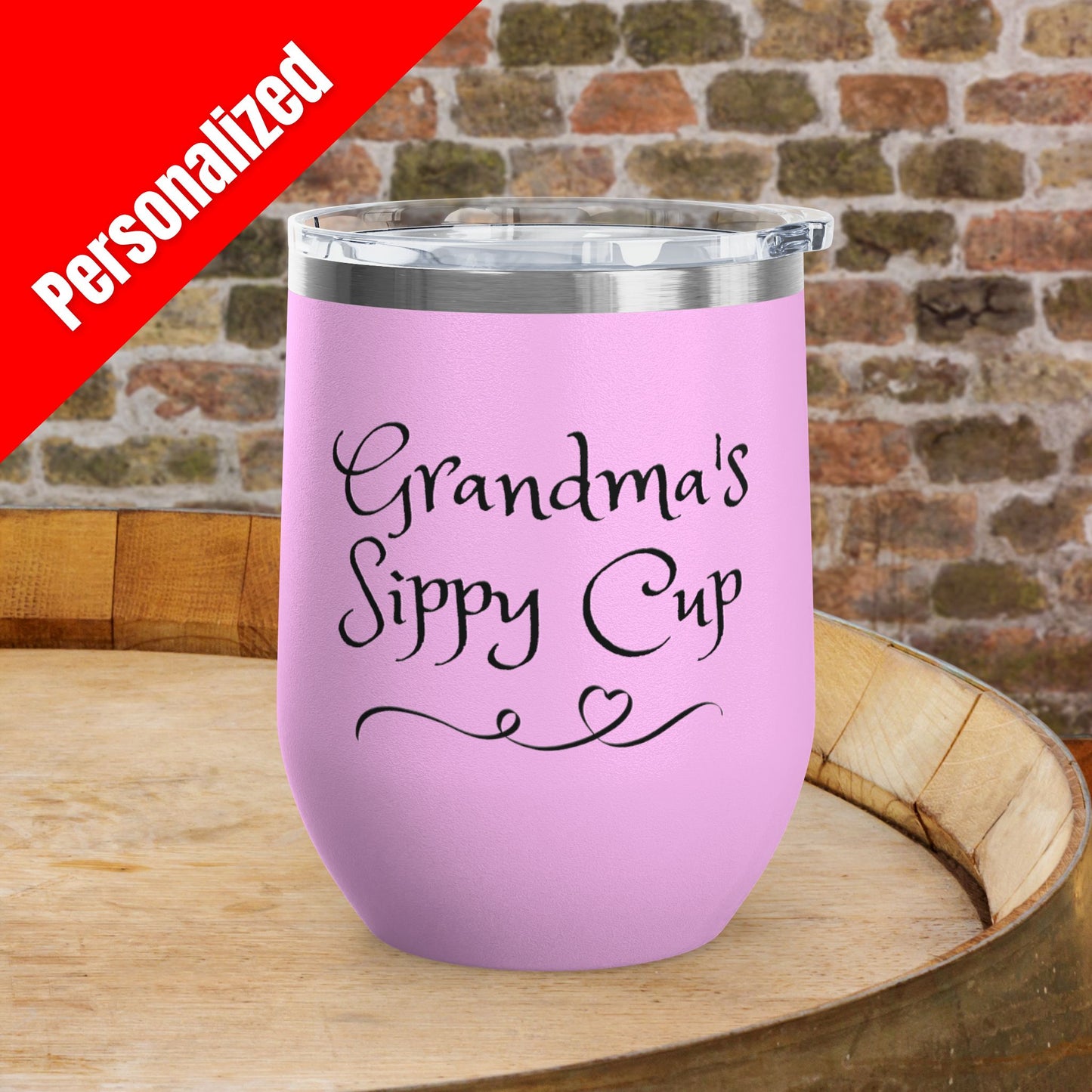 Grandma's Sippy Cup Personalized 12 oz Wine Tumbler