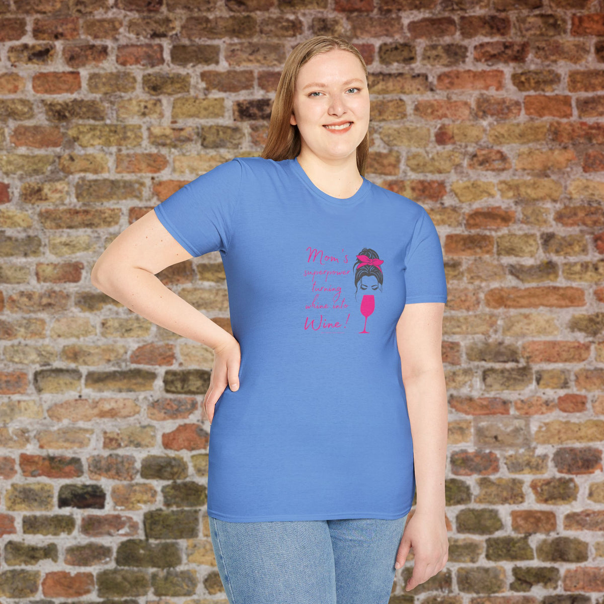 Mom's superpower, turning whine into Wine! Crewneck Tee