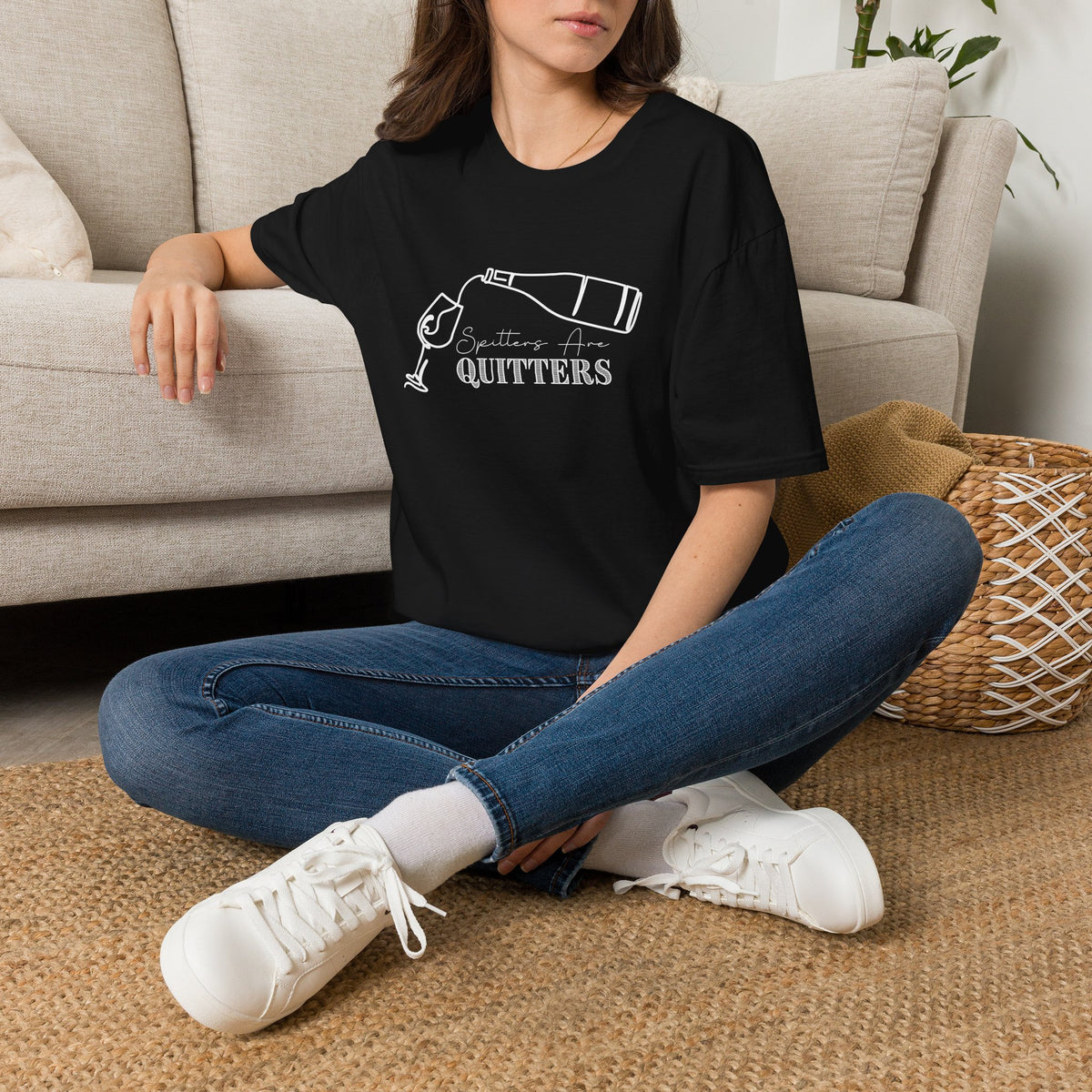 Spitters Are Quitters (wine) Crewneck Tee