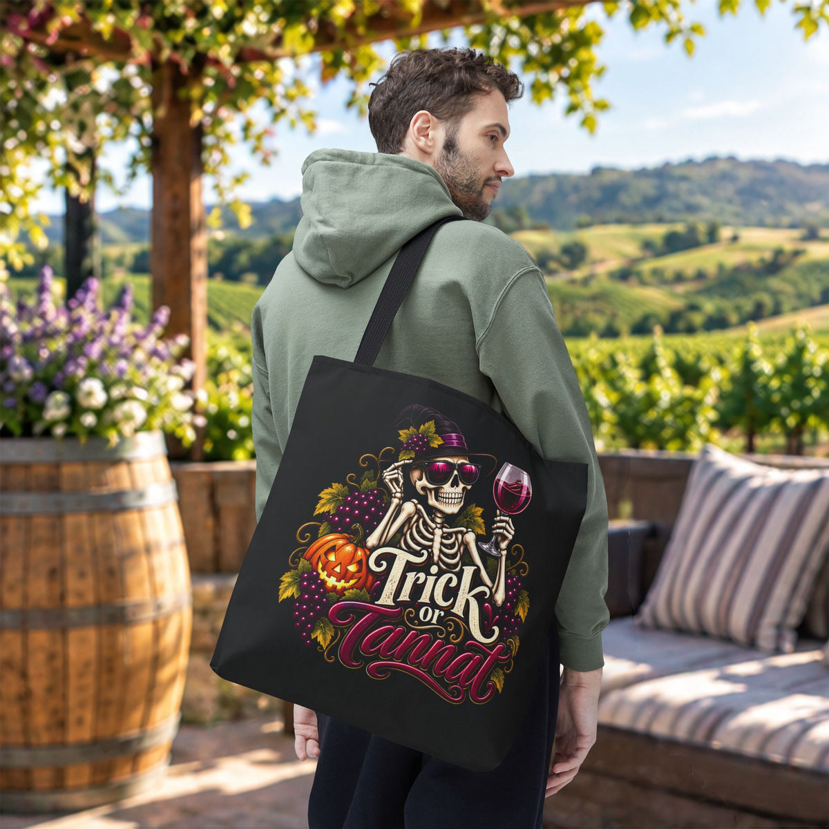 Trick Or Tannat Personalized Tote Bag