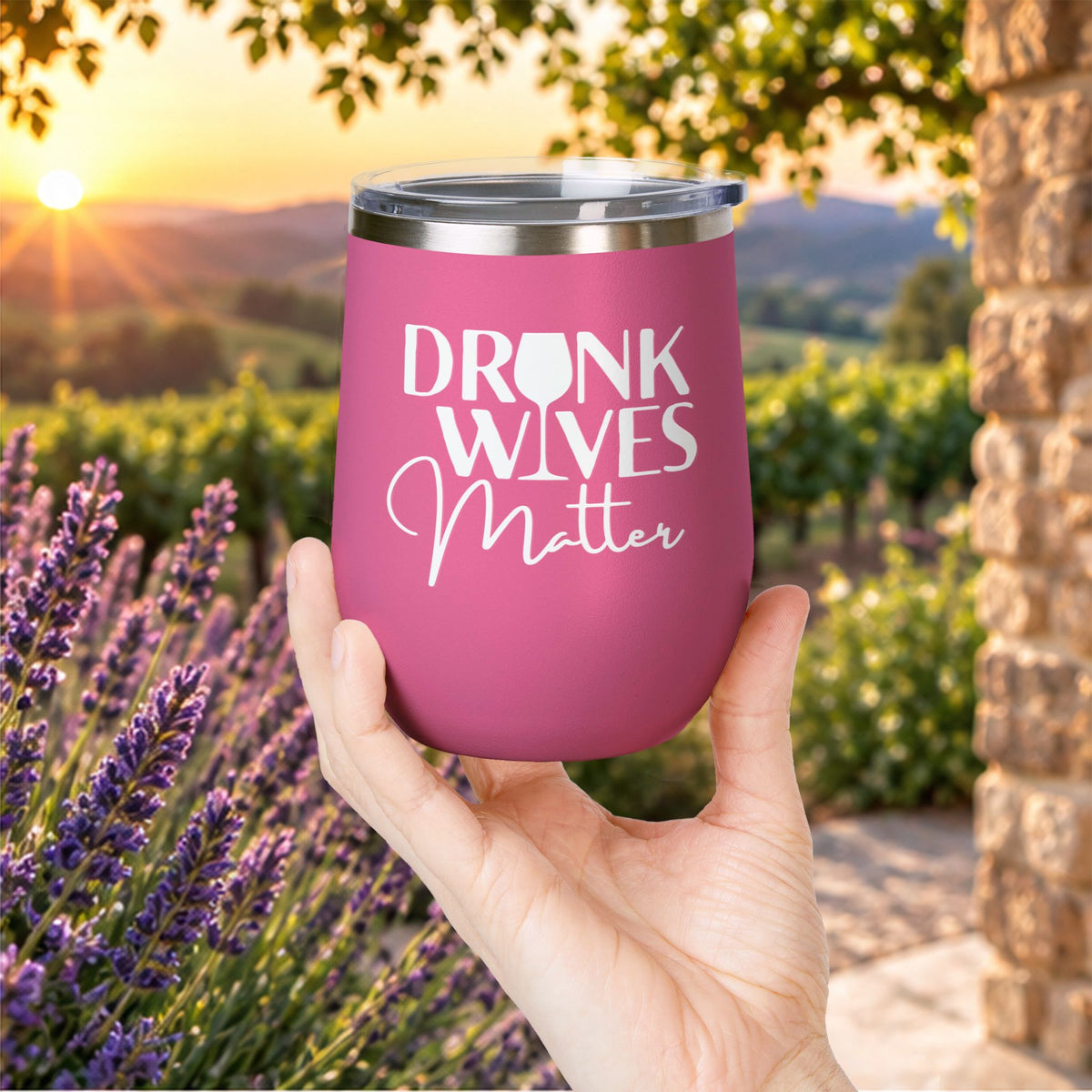 Drunk Wives Matter Personalized 12oz Wine Tumbler