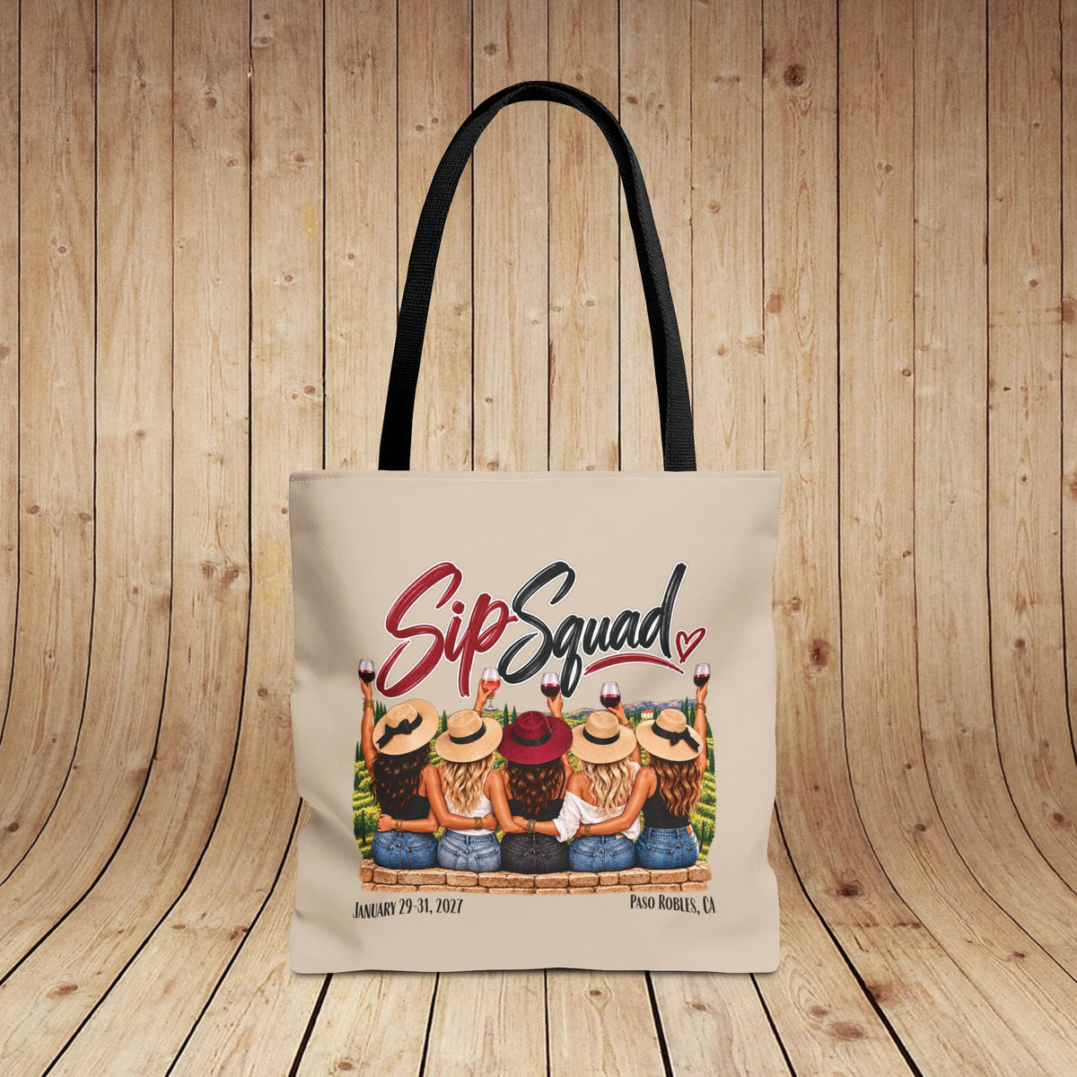 Sip Squad (ladies) Personalized Tote Bag