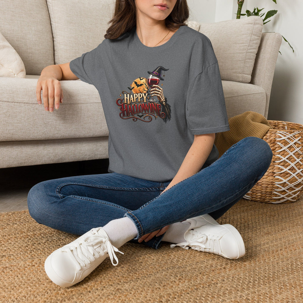 Let's Happy Hallowine Crewneck T-Shirt