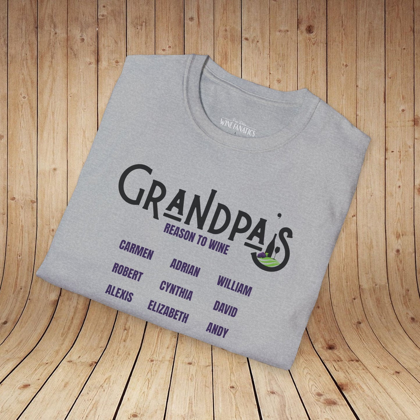 Grandpa's Reason To Wine Personalized T-Shirt