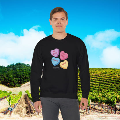 Wine Conversation Hearts Sweatshirt