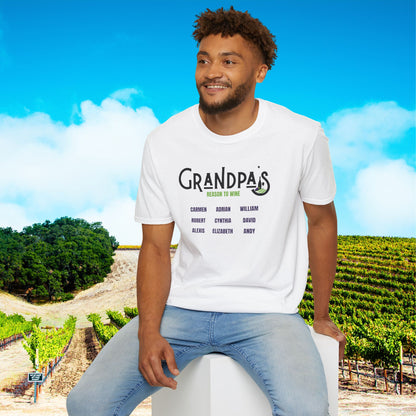 Grandpa's Reason To Wine Personalized T-Shirt