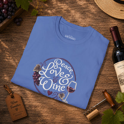 Peace, Love & Wine Crewneck Tee