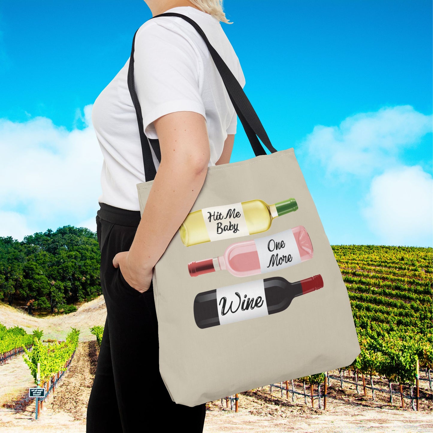 Hit Me Baby One More Wine Tote Bag