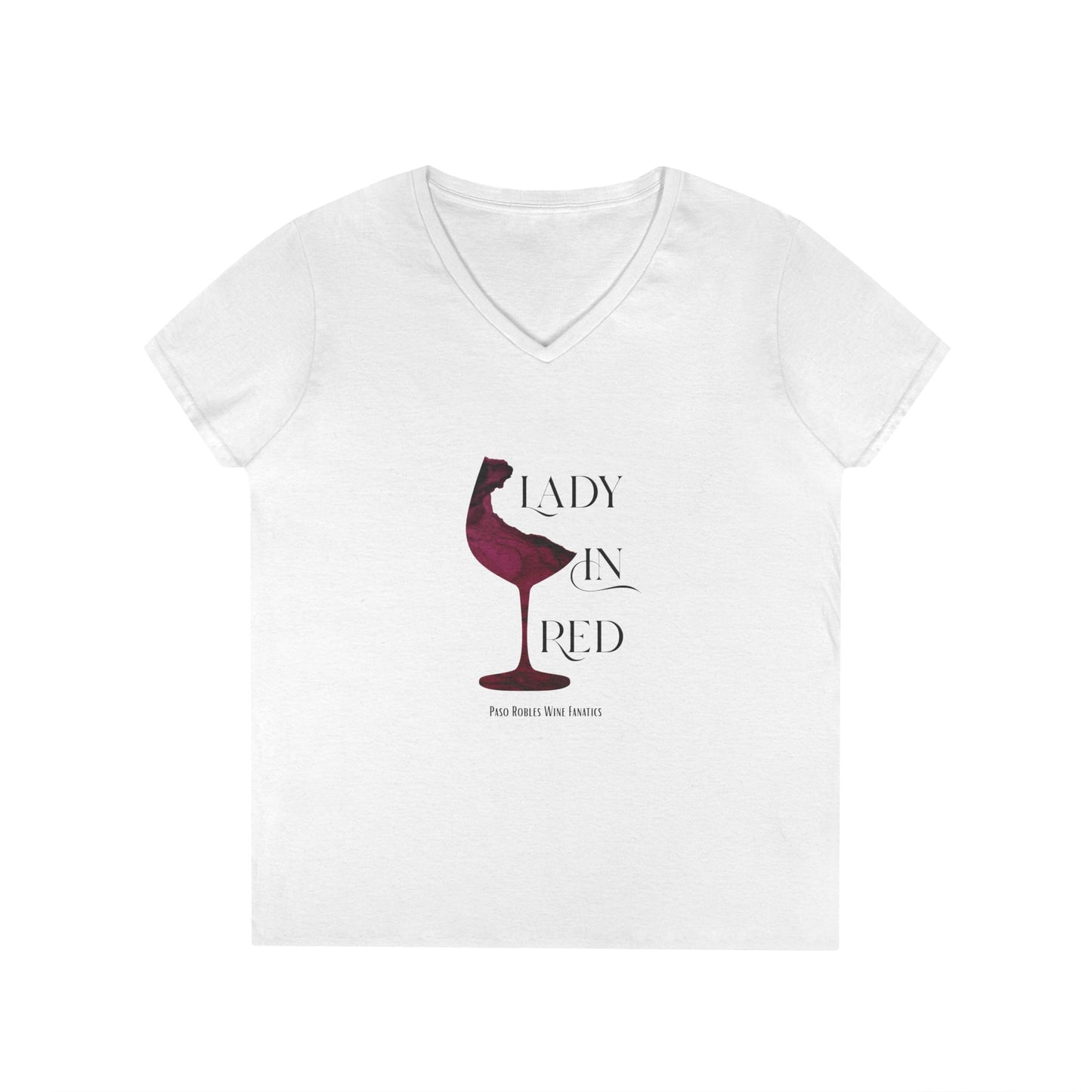Lady In Red Ladies V-Neck Tee