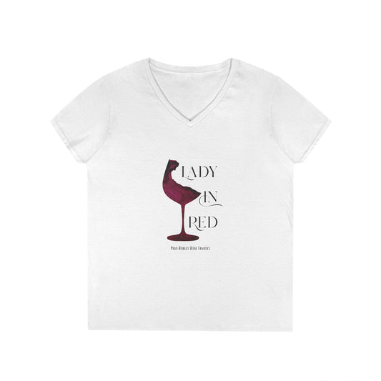 Lady In Red Ladies V-Neck Tee