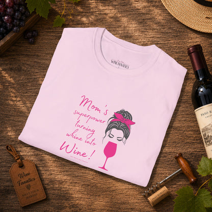 Mom's superpower, turning whine into Wine! Crewneck Tee