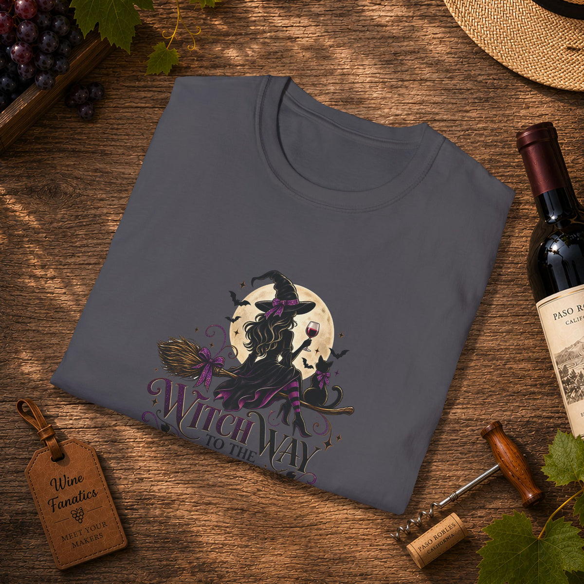 Witch Way To The Wine Unisex Softstyle T-Shirt