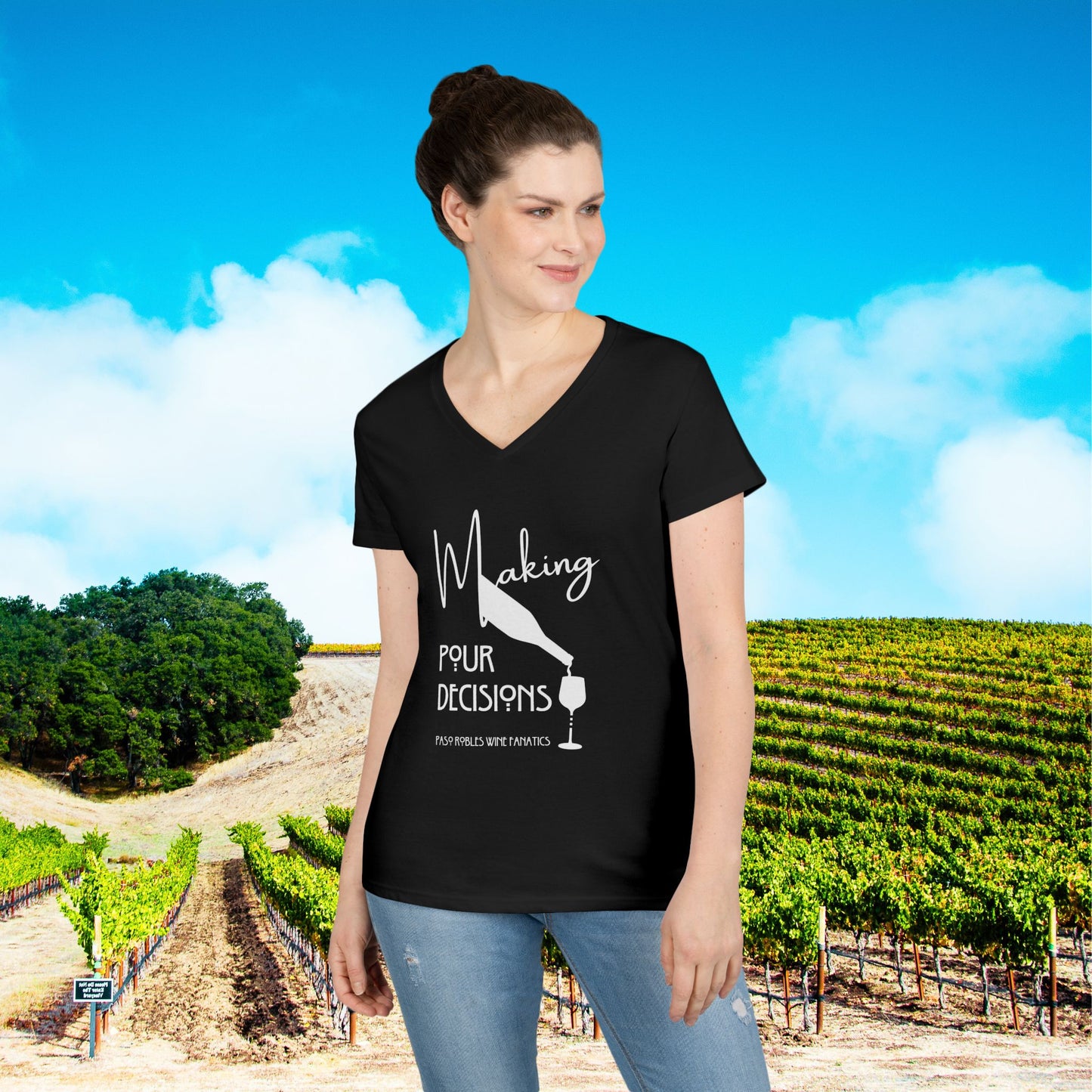 Making Pour Decisions Ladies' V-Neck Tee