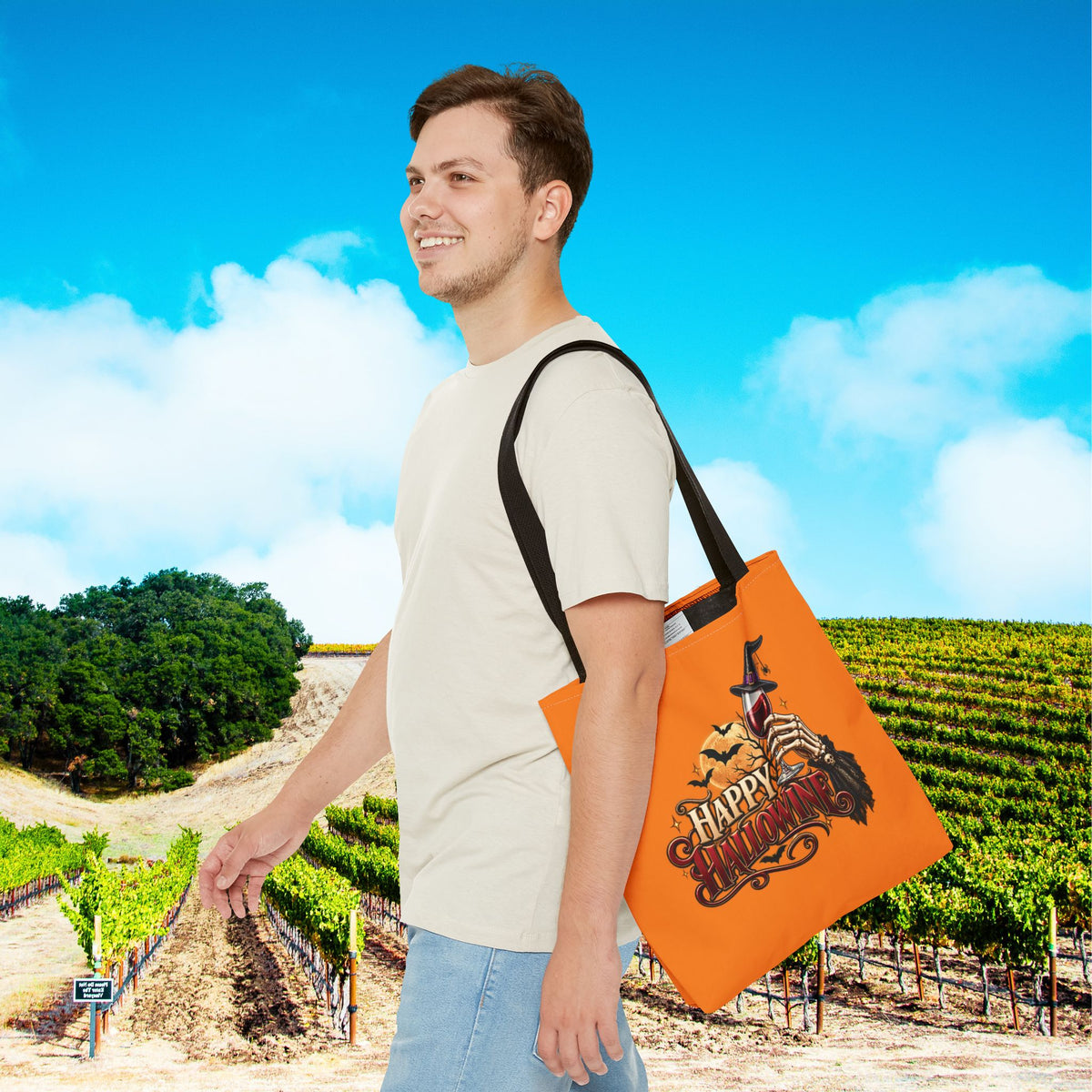 Happy Hallowine Personalized Tote Bag