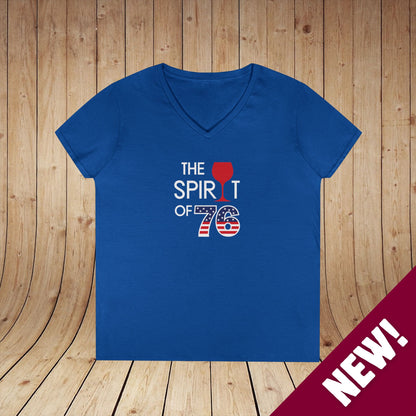 The Spirit of 76 Independence Day Ladies V-Neck Tee
