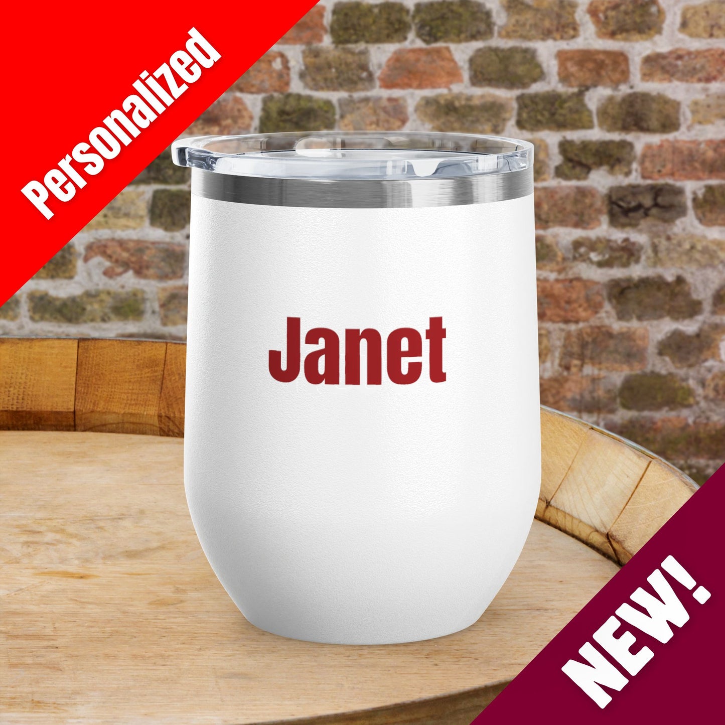 'MERICA Independence Day Personalized 12oz Wine Tumbler