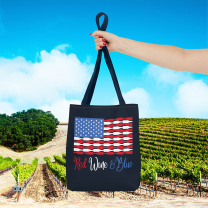 Red Wine & Blue Independence Day Personalized Tote Bag