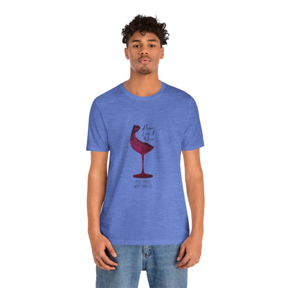 Paso Robles Wine Fanatics "Peace, Love & Wine" Unisex Jersey Short Sleeve Tee