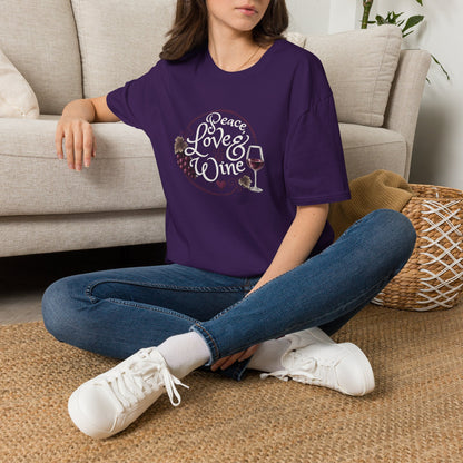 Peace, Love & Wine Crewneck Tee