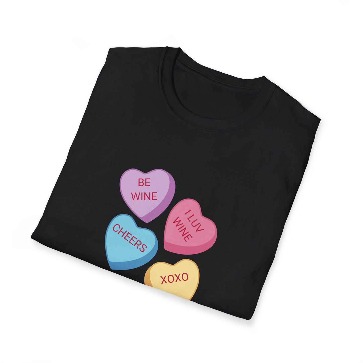 Wine Conversation Hearts Unisex Softstyle T-Shirt