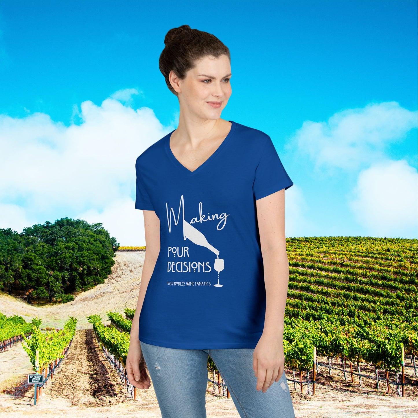 Making Pour Decisions Ladies' V-Neck Tee