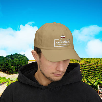 Paso Robles Wine Fanatics Toast Embroidered White Banner Cap