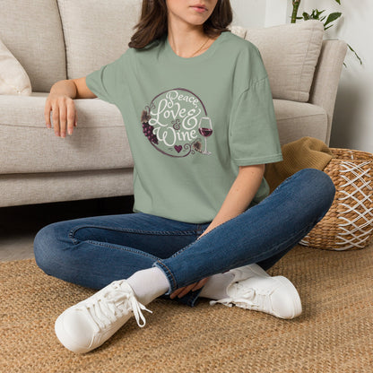 Peace, Love & Wine Crewneck Tee