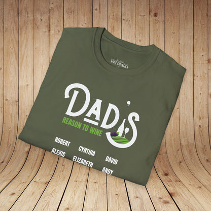 Dad's Reason To Wine Personalized T-Shirt