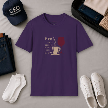 Mom's sanity brought to you by Coffee & Wine Crewneck Tee