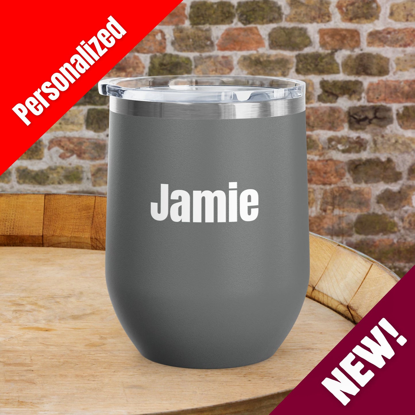 'MERICA Independence Day Personalized 12oz Wine Tumbler