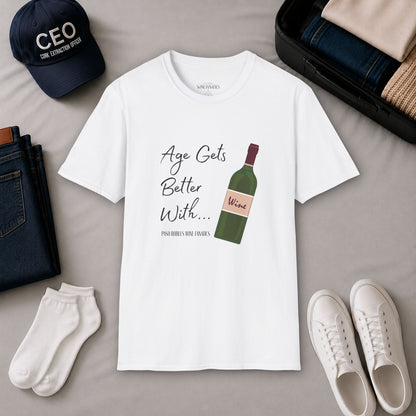 Age Gets Better With Wine Crewneck T-Shirt