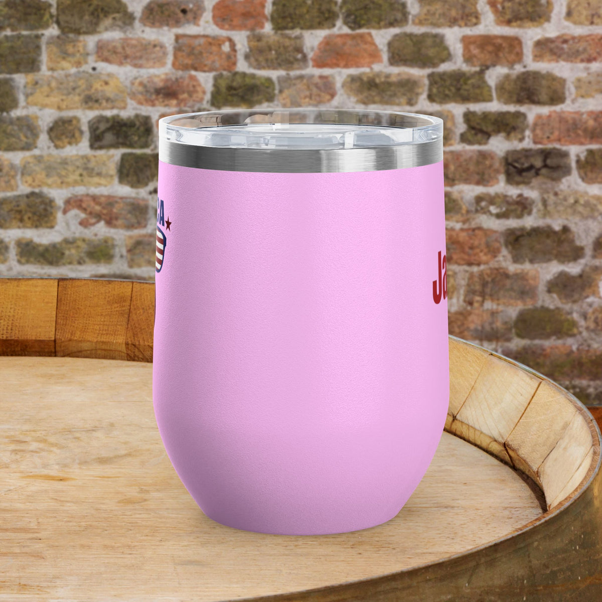 'MERICA Independence Day Personalized 12oz Wine Tumbler