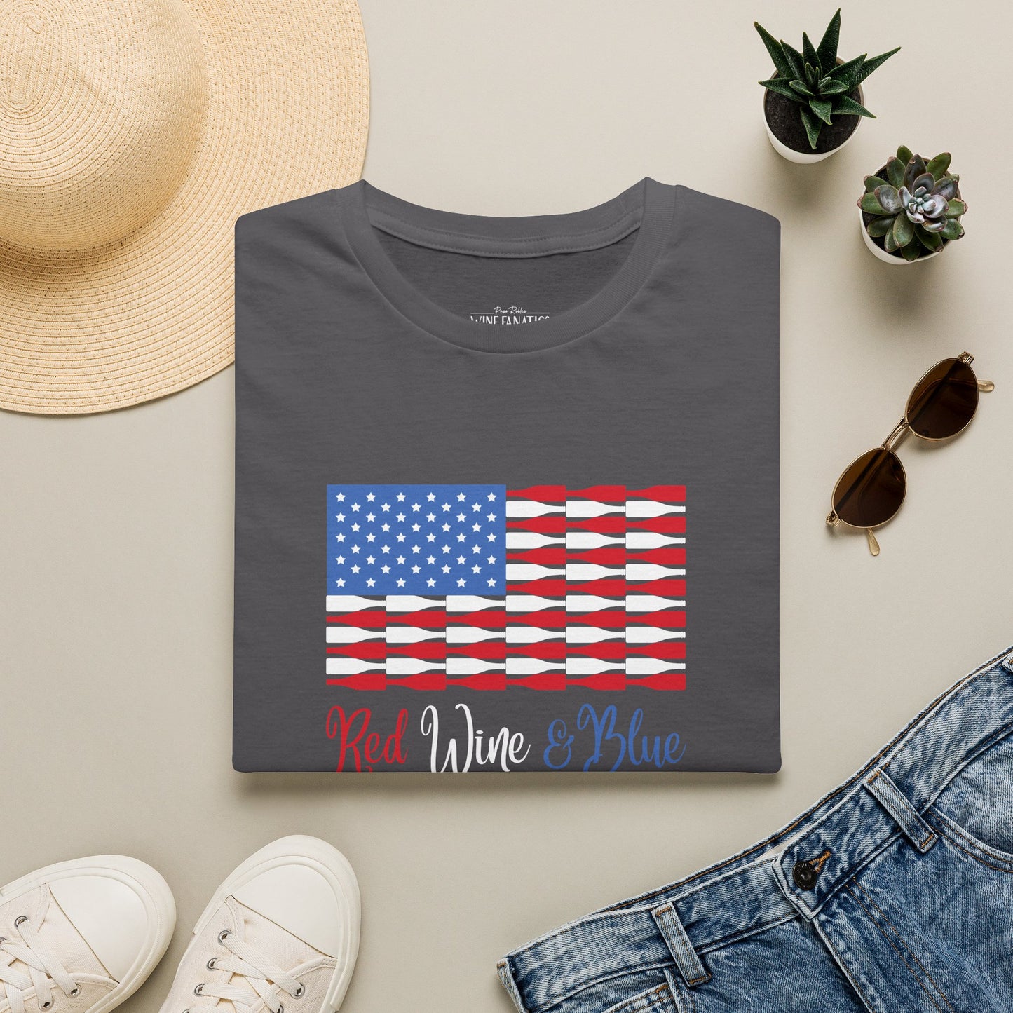 Red Wine & Blue Independence Day Unisex Softstyle T-Shirt