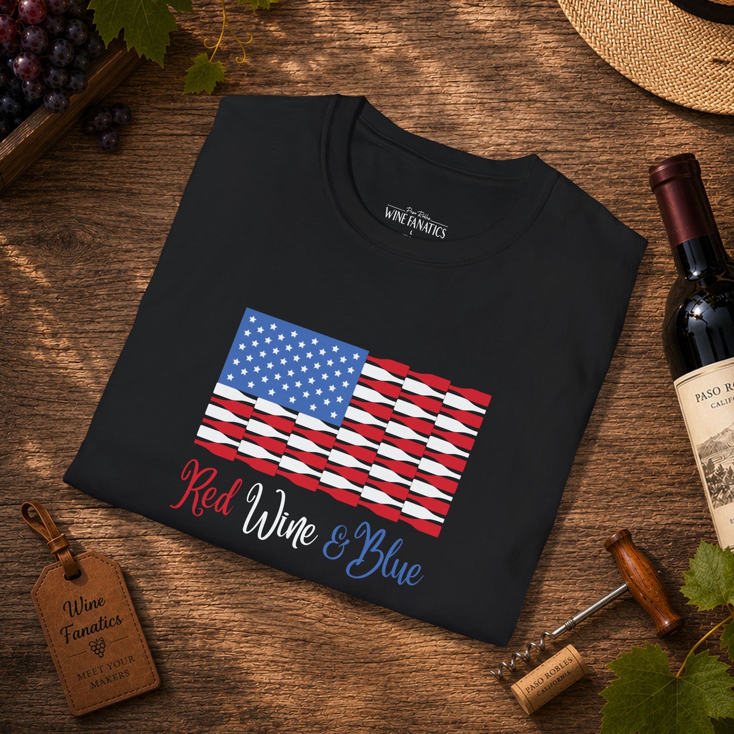 Red Wine & Blue Independence Day Unisex Softstyle T-Shirt