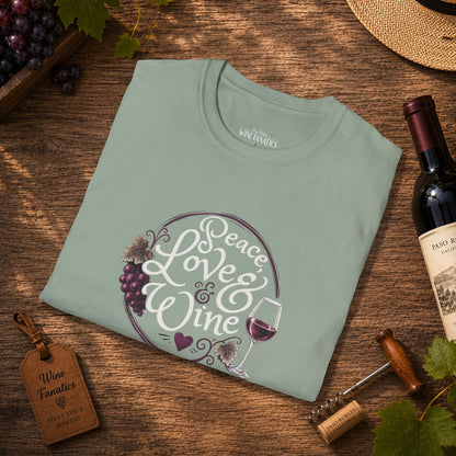 Peace, Love & Wine Crewneck Tee