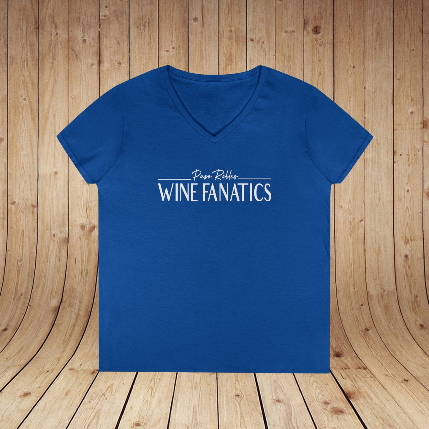 Paso Robles Wine Fanatics Logo Ladies V-Neck Tee