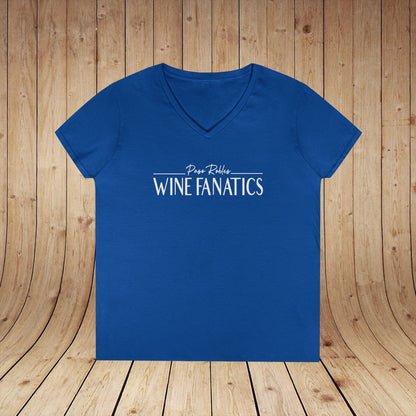 Paso Robles Wine Fanatics Logo Ladies V-Neck Tee
