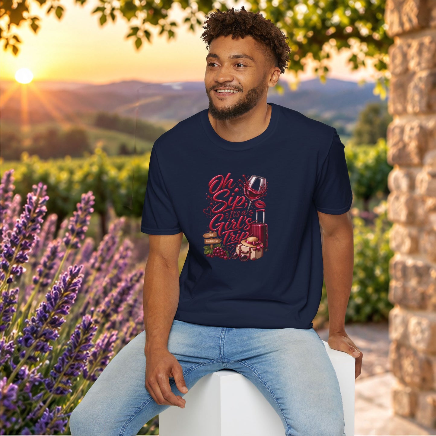 Oh Sip It's A Girl's Trip Personalized Crewneck Tee