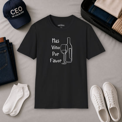 Mas Vino Por Favor Crewneck Tee