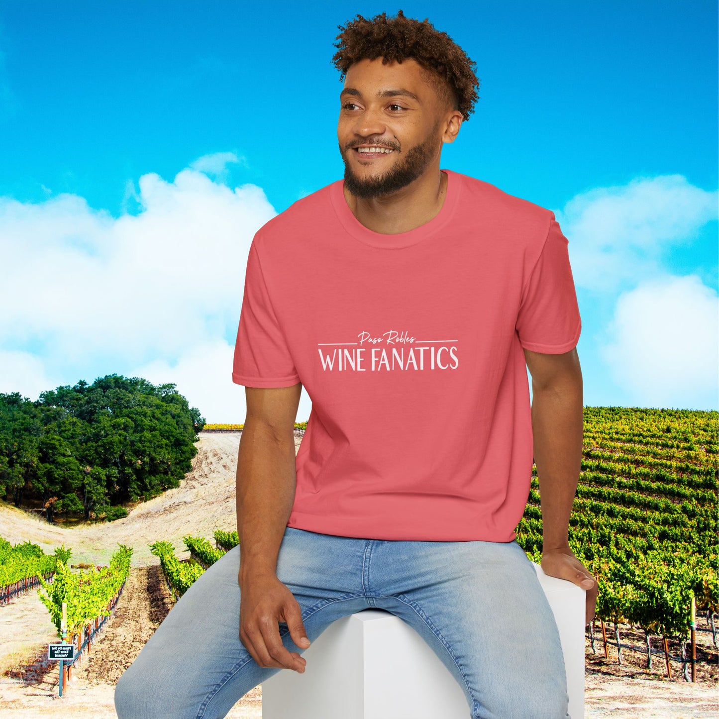 Paso Robles Wine Fanatics Logo Unisex Softstyle T-Shirt