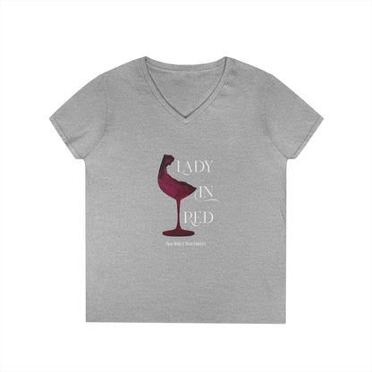 Lady In Red Ladies V-Neck Tee