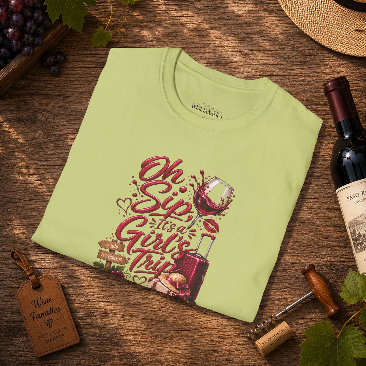 Oh Sip It's A Girl's Trip Personalized Crewneck Tee