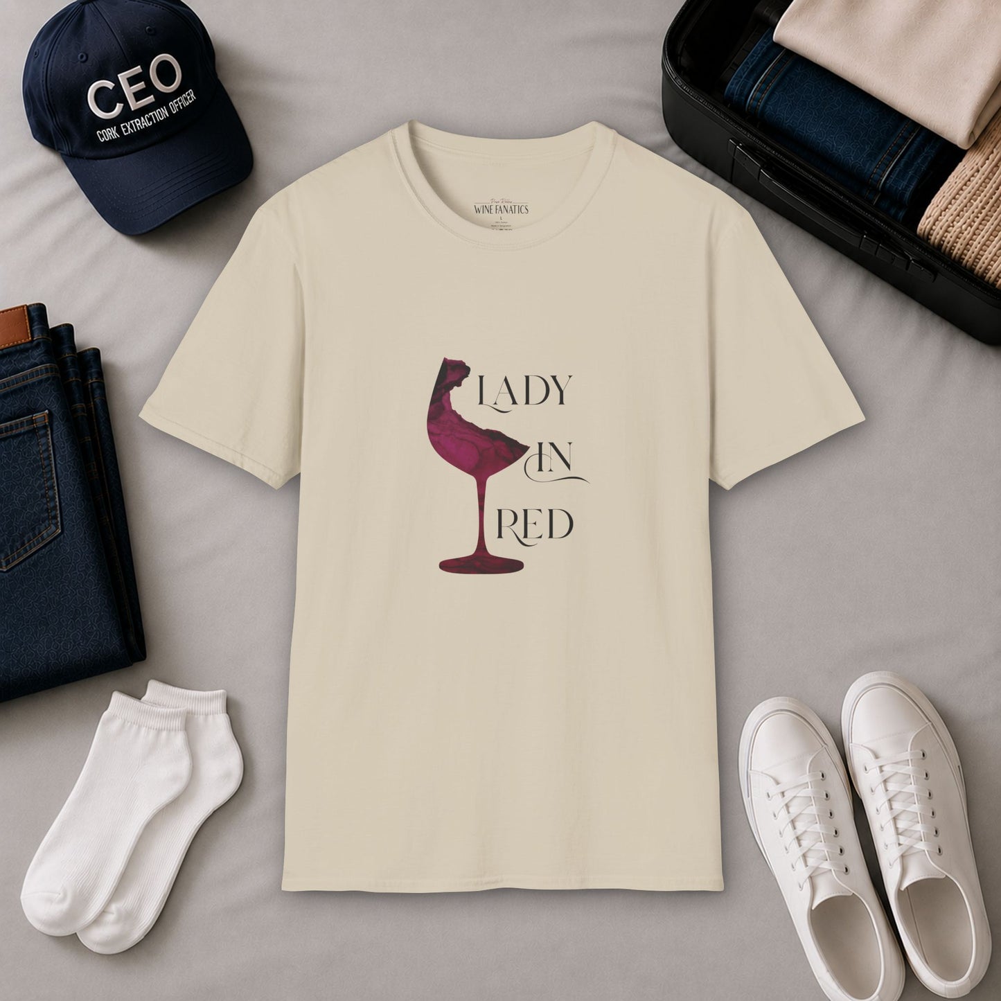 Lady In Red Crewneck Tee