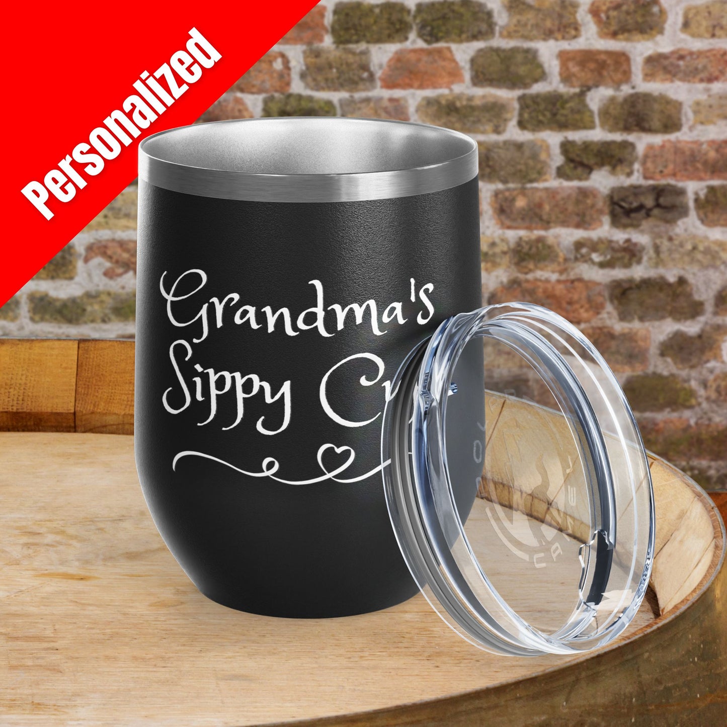 Grandma's Sippy Cup Personalized 12 oz Wine Tumbler