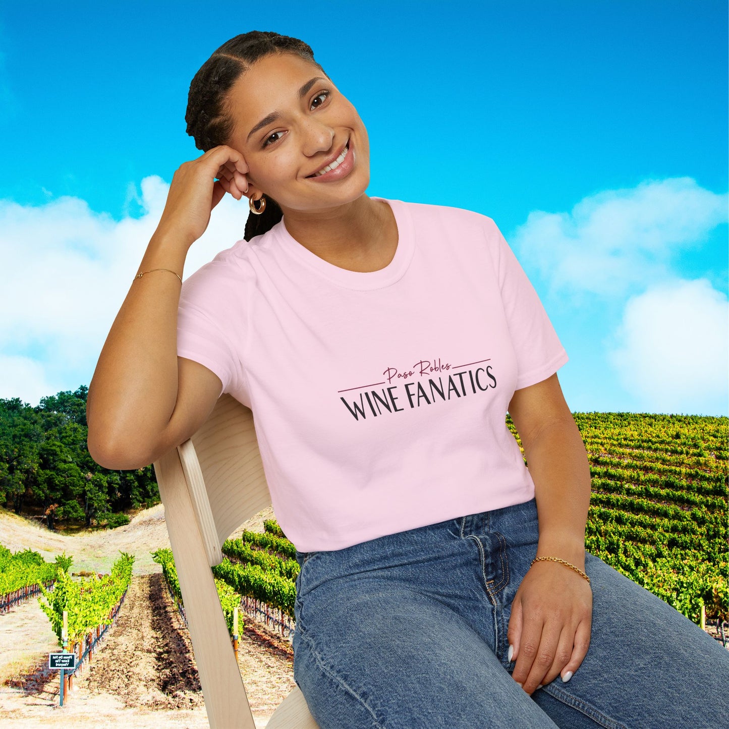 Paso Robles Wine Fanatics Logo Unisex Softstyle T-Shirt