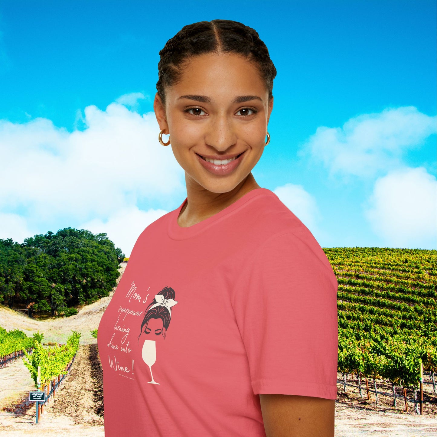 Mom's superpower, turning whine into Wine! Tee