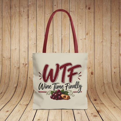 WTF Wine Time Finally Personalized Tote Bag
