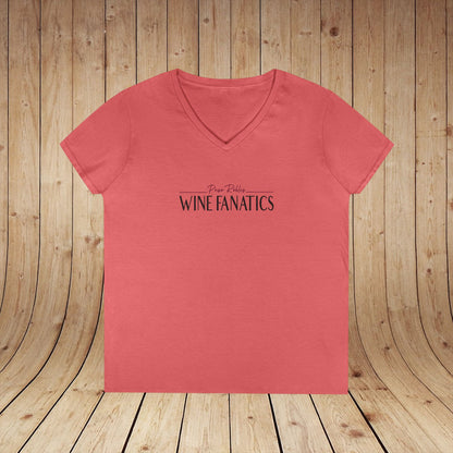 Paso Robles Wine Fanatics Logo Ladies V-Neck Tee